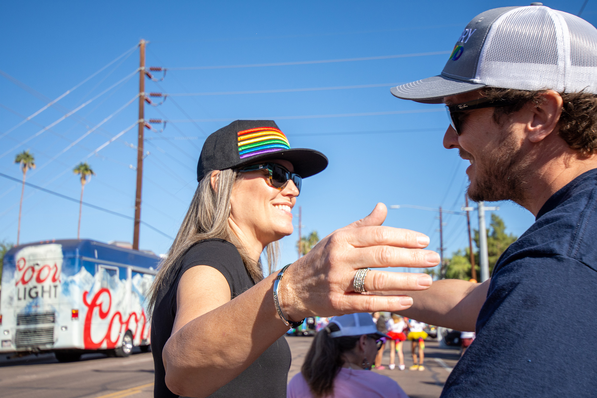 Stephen Cummings, Katie Hobbs at Phoenix Pride, 2021